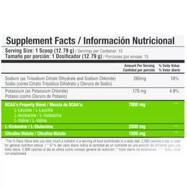 Bcaa 2:1:1 192 Gr 15 Servicios Healthy Sports