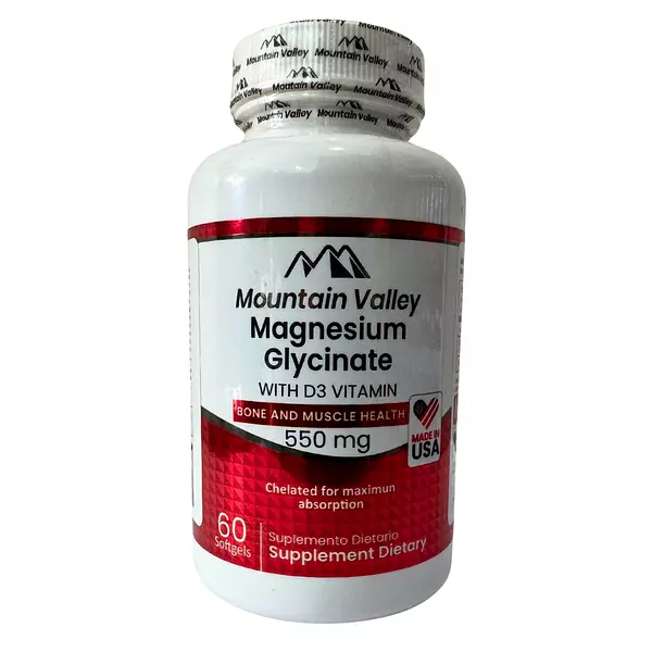 Magnesium Glycinate 550 Mg Cápsulas Mountain Valley