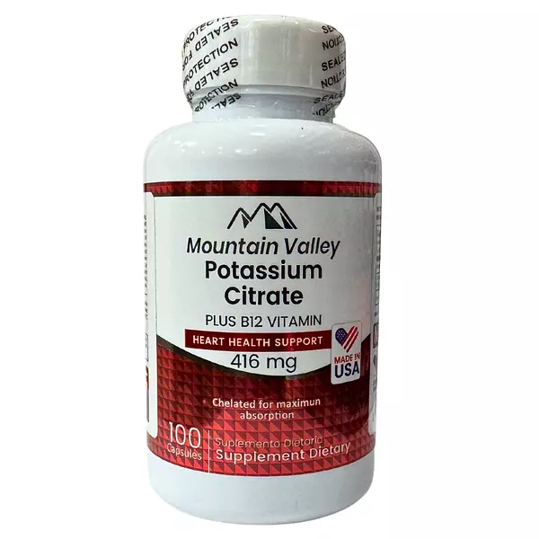 Potassium Citrate 416 Mg 100 Cápsulas Mountain Valley