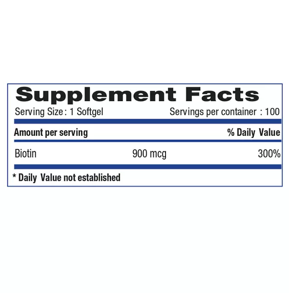 Biotin 900mcg 100 Sofgels Systems