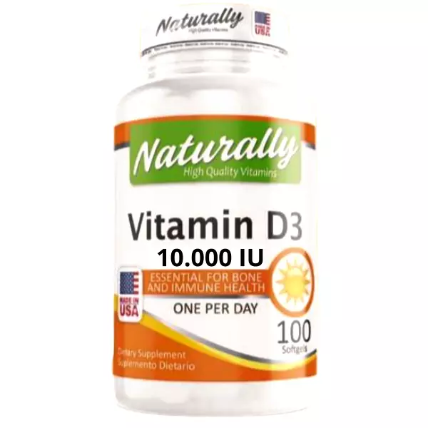 Vitamina D3 10.000 Iu 100 Cápsulas Blandas Naturally