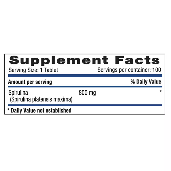 Spirulina 800 Mg 100 Tabletas Systems