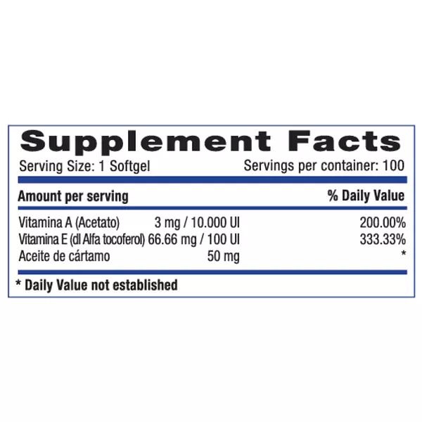 Vitamin A Plus Vitamin E 100 Softgels Systems