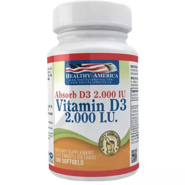 Vitamina D3 2000 Iu 100 Softgels Healthy América