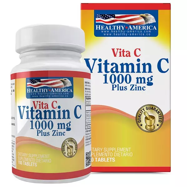 Vitamina C 1000 Mg With Zinc 100 Tabletas Healthy América