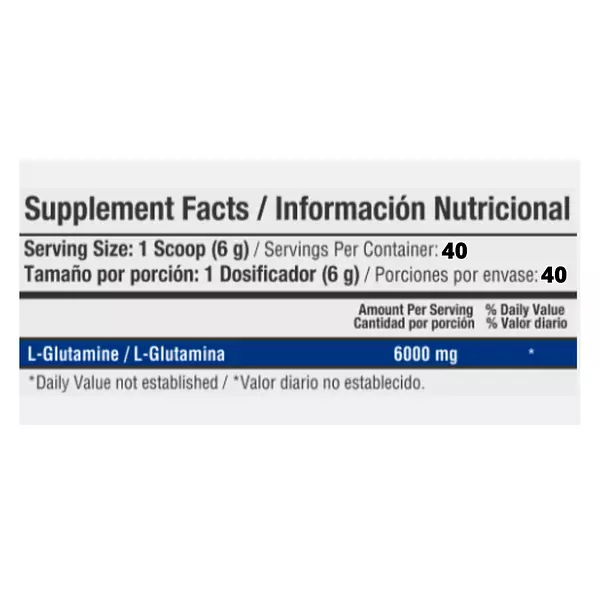 L-Glutamine 6000 Mg 40 Servicios Healthy Sports