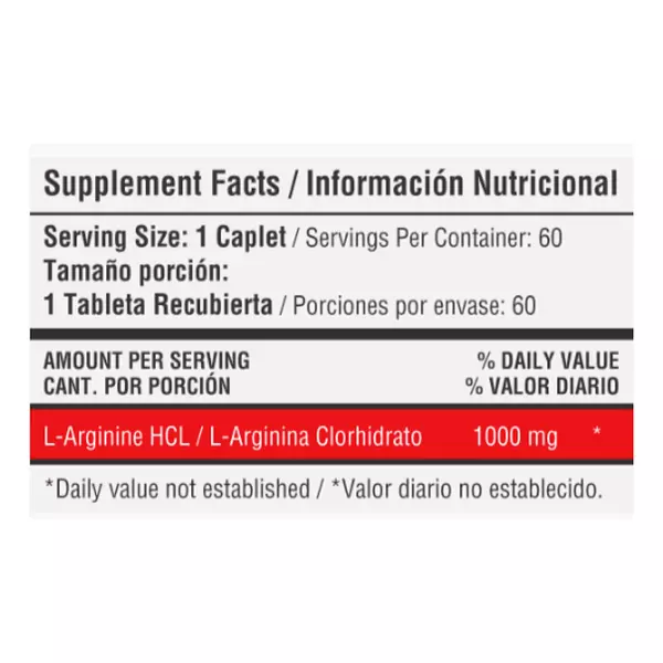 L-Arginine 60 Tabletas 1000 Mg Healthy Sports