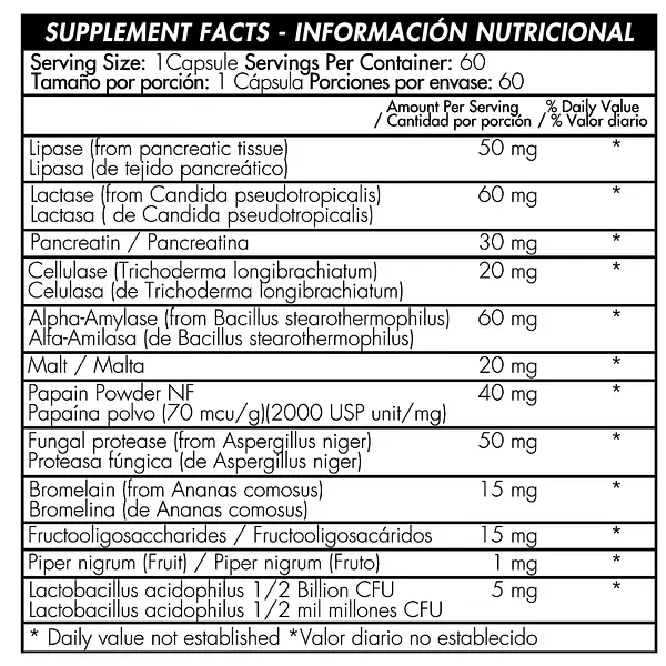 Enzymax 60 Capsulas Healthy América