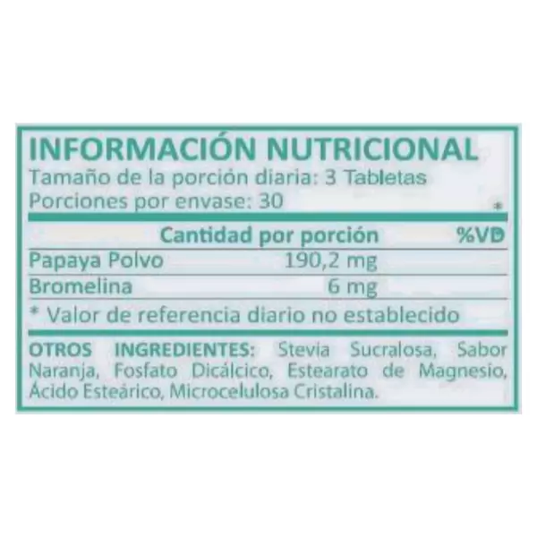 Papaya Enzyme 90 Tabletas Xtralife