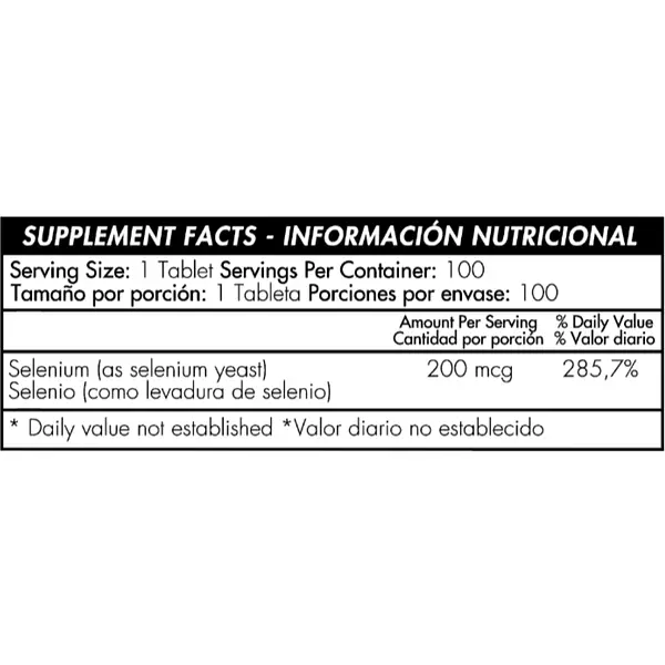 Selenium 200 Mcg 100 Tabletas Healthy América