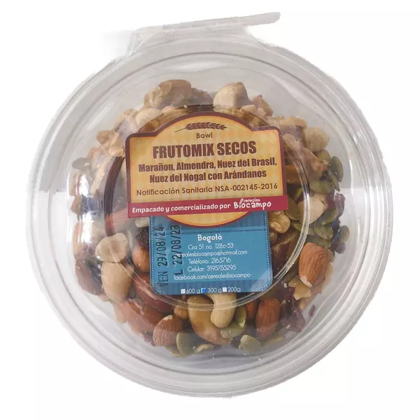 Bowl Frutosmix Secos 300 Gr Biocampo